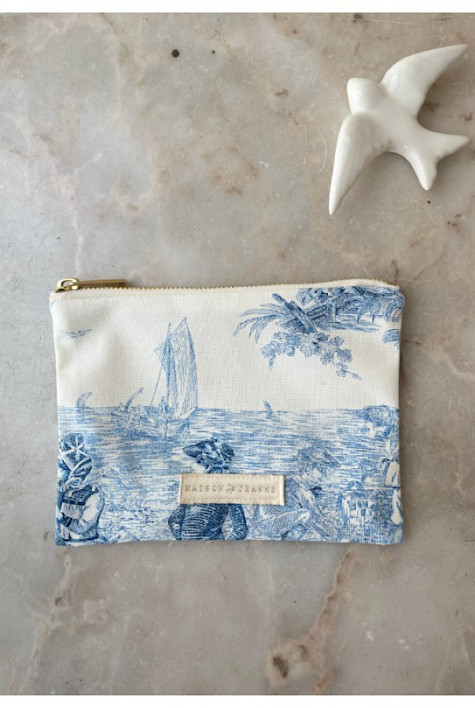 Petite pochette Toile de Jouy Bleu MAISON JEANNE