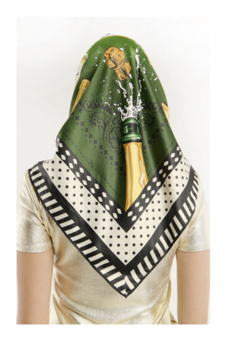 Foulard médium CHAMPAGNE CAVIAR Vert WILD