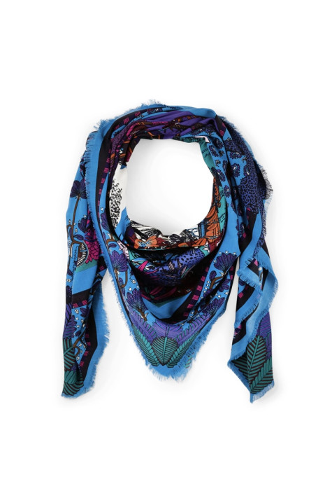 Grand foulard AMBER PALACE Bleu WILD