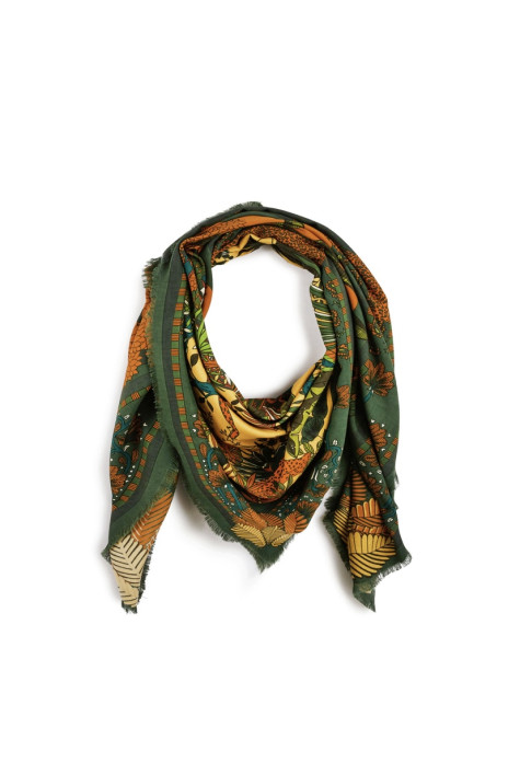 Grand foulard AMBER PALACE Vert WILD