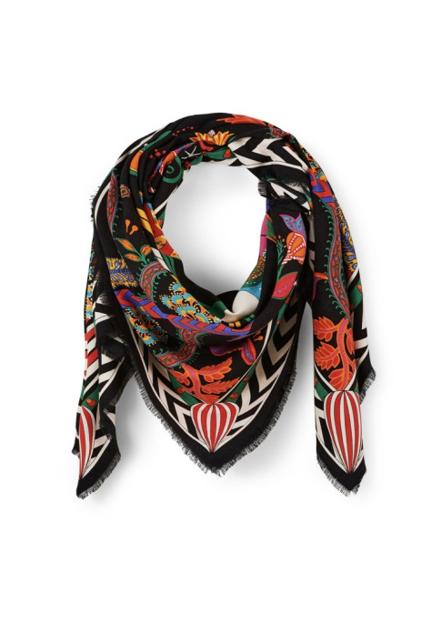 Grand foulard MAGIC INDIA Noir WILD