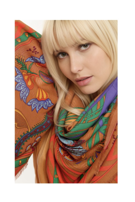 Grand foulard MAGIC INDIA Terracotta WILD