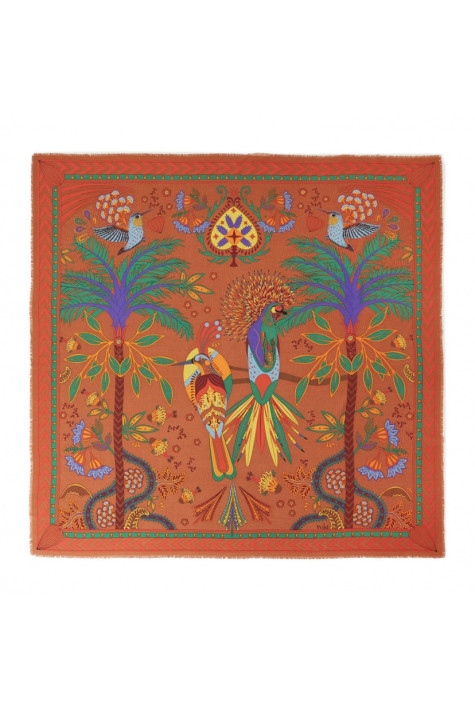 Grand foulard MAGIC INDIA Terracotta WILD