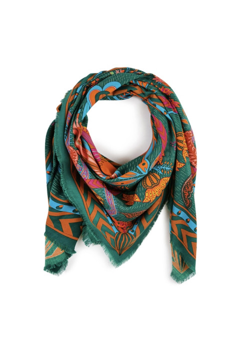 Grand foulard MAGIC INDIA Vert WILD