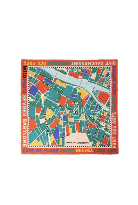 Grand foulard MON PARIS Rouge WILD