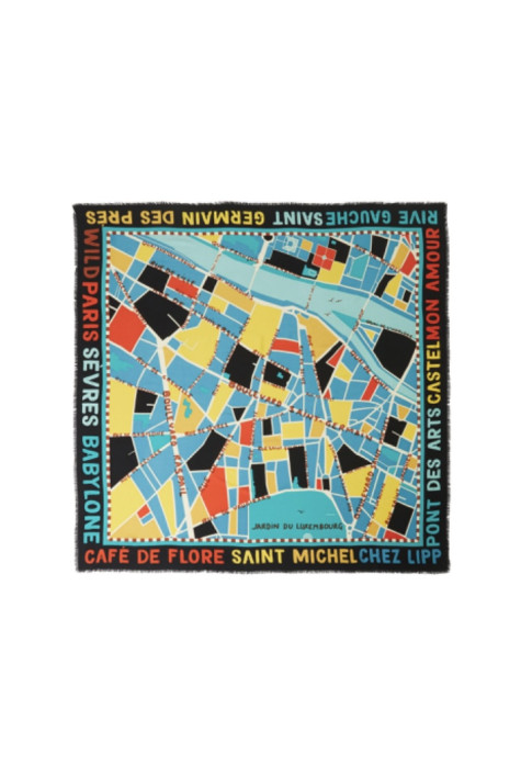 Grand foulard MON PARIS Noir WILD