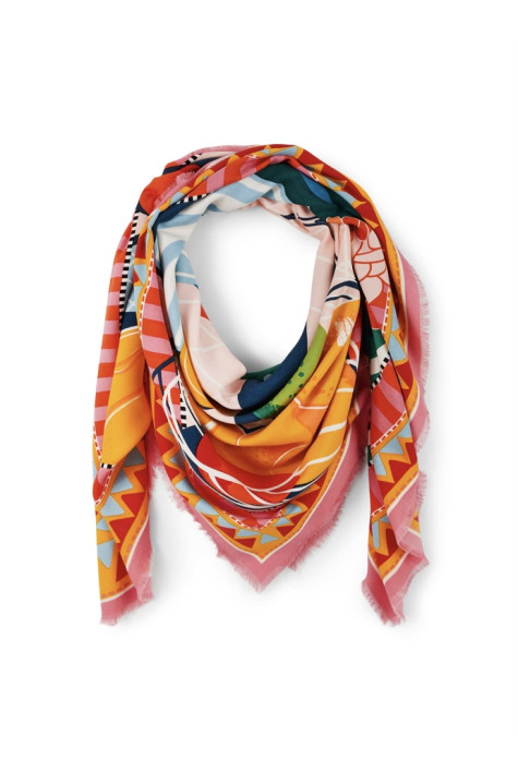 Grand foulard SIMONE Rose WILD