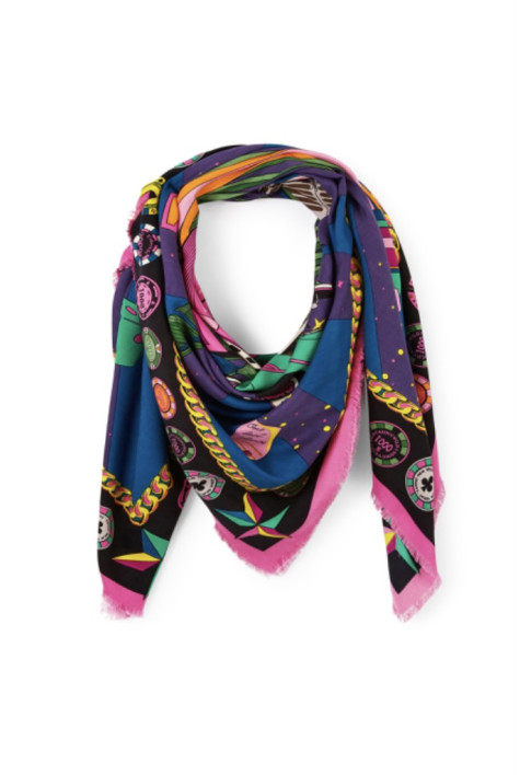 Grand foulard VEGAS Rose WILD