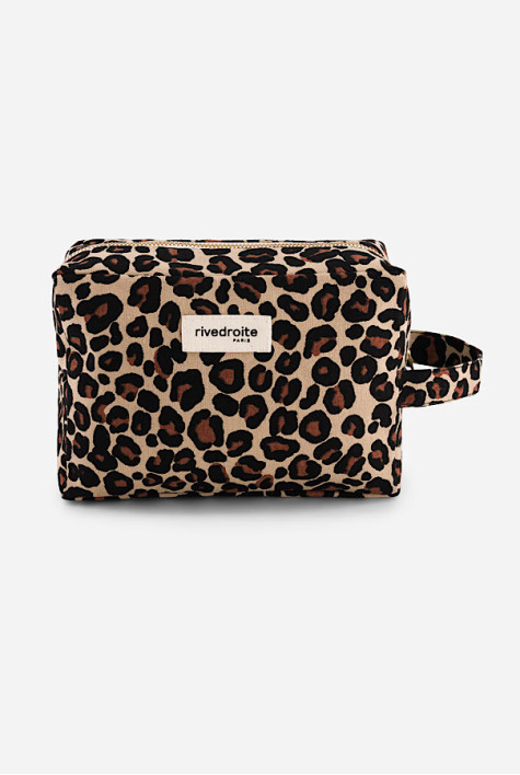 Trousse XL Tournelles Leopard beige RIVE DROITE PARIS