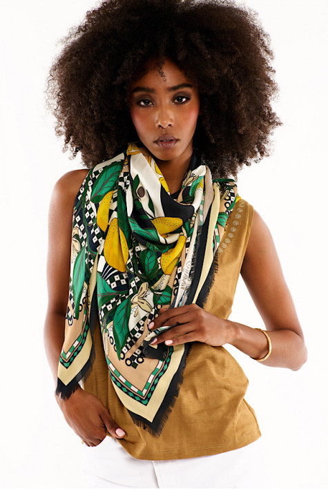 Grand foulard Sicily Noir WILD