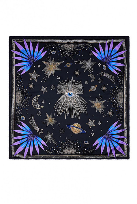 Grand foulard Comète Noir WILD